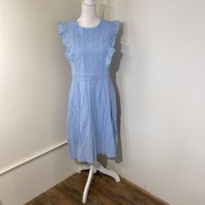 Ecowish Blue Cotton Eyelet dress